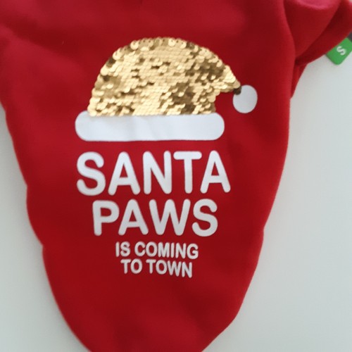 Único Petz Talla S Navidad Patas de Papá Noel Sudadera con Capucha Pullover Chaqueta Lentejuelas Rojas - Imagen 4 de 7