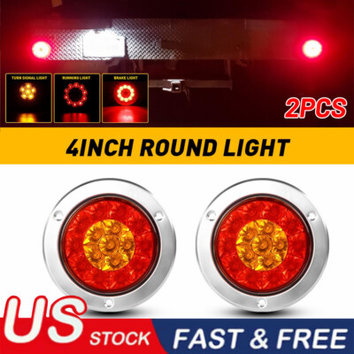 Round Red/Amber 16-LED Truck Trailer Brake Stop Tu... – Grandado - Foto 12