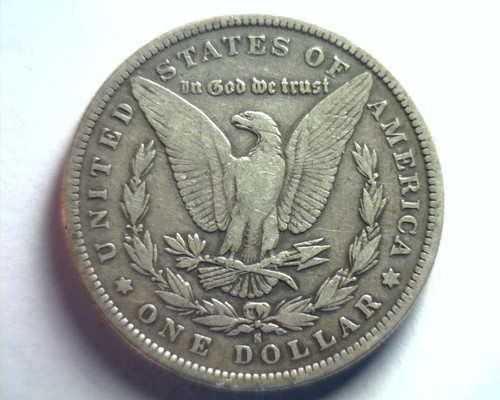 1897-S MORGAN SILVER DOLLAR VERY FINE+ VF+ NICE ORIGINAL COIN BOBS COINS - Picture 2 of 2