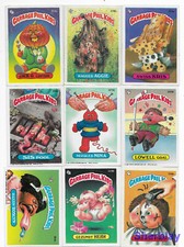 Lot of 9 Mixed Topps Garbage Pail Kids Sticker Cards Original 1980's