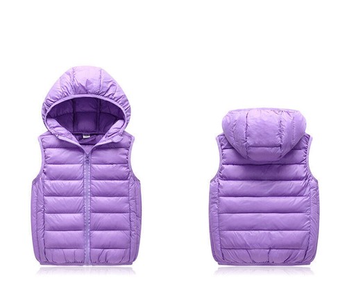Kid Light Vest Bodywarmer Boy Gilet Padded Baby Jacket Girl Hooded Down Coat - Picture 22 of 23