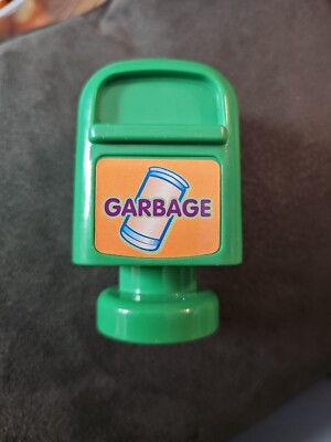 3'' Green TRASH CAN v tech VTECH Smartville Toy Replacement piece Garbage Bin