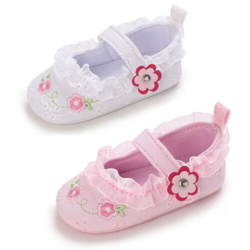 Newborn Baby Girls Crib Shoes Infant Toddlers House Slippers PreWalker Shoes US - Picture 1 of 11