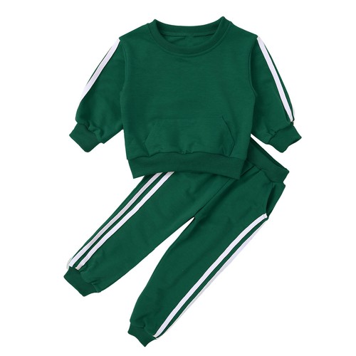Kids Girls Tracksuit Casual Sports Set Athletic Sweatshirt With Sweatpants 2Pcs - Picture 35 of 41