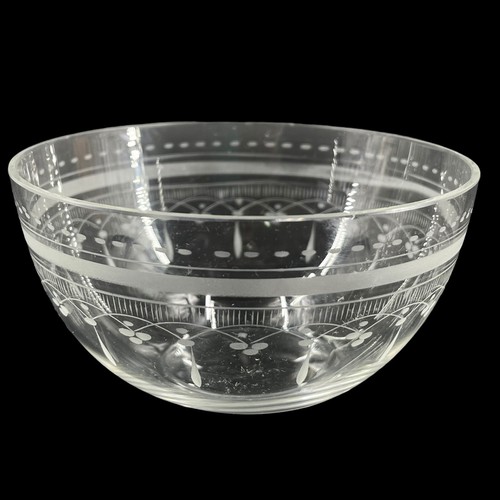 EAPG Individual Berry Candy Nut Bowl Etched Chandelier Dangle Band Etching 4.75" - Picture 2 of 5
