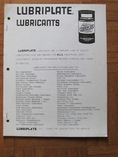 LUBRIPLATE OIL GREASES PRODUCT LINE DEALER BROCHURE FISKE BROTHERS REFINING