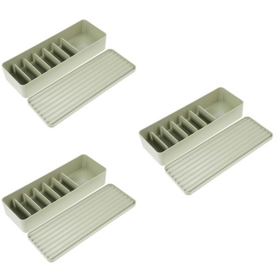  3pcs Kunststoffkabelspeicherbox mit Deckeldrahtverwaltung Box Desktop