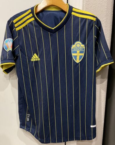 Maglia calcio Adidas Federcalcio svedese squadra nazionale a righe piccola - Foto 1 di 6