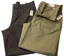 Womens Pants New Size 12 Old Navy Button Front Zip 2 Pair NWT Casual Khaki