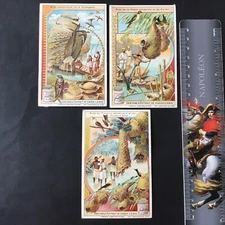 Liebig 3 Chromos Nests Birds Builders Weaver Hummingbird Salangane Scraps