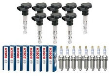 8x ESEN SKV Zündspule +8x BOSCH Zündkerze Doppelplatin für Audi A4 Avant 8K5 B8