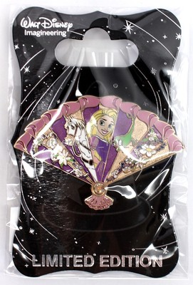 NEW Walt Disney Imagineering WDI D23 Princess RAPUNZEL Floral Fan Pin LE 300