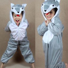 Halloween Party Costumes Children Kids Animal Wolf Costume Jumpsuit for Girl Boy