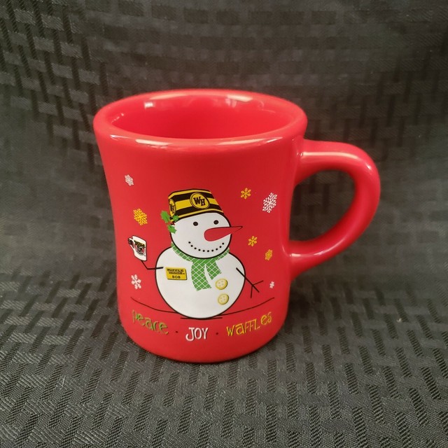 WAFFLE HOUSE 2014 RED Tuxton Snowman Christmas Restaurant Coffee Mug
