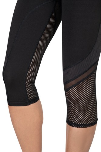 Women's High Waisted Sports Yoga Slim Fit Mesh Workout Fitness 3/4 Leggings HL56 - Picture 4 of 24
