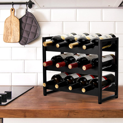 Wall Wine Rack Wine Rack Freestanding Storage 12 Bottle Capacity