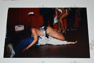 curvy black woman on stage dancer stripper VINTAGE PHOTOGRAPH Ev