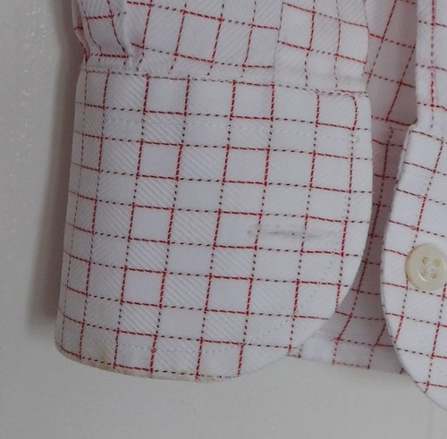 Armani Collezioni shirt size 16.5 Chest pocket cotton Red and white check ZJ - Picture 5 of 5