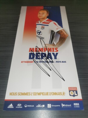 Memphis Depay hand signed Olympique Lyonnais autograph card