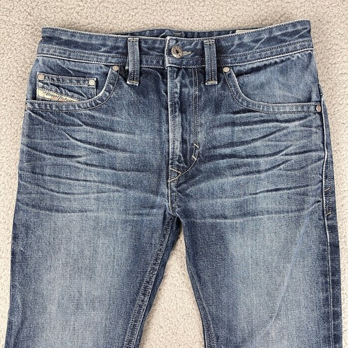 Diesel Thavar Jeans Mens 27x30 Blue Slim Skinny Whiskering Great Denim Fades - Picture 2 of 8