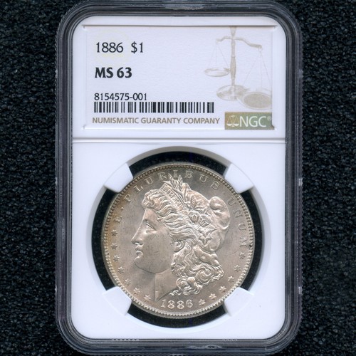 1886 Morgan Silber Dollar 1 $ NGC MS63 Bright Luster Gem BU Look