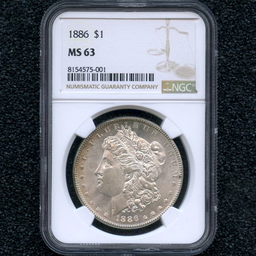 1886 Morgan Silver Dollar $1 NGC MS63 Bright Luster Gem BU Look