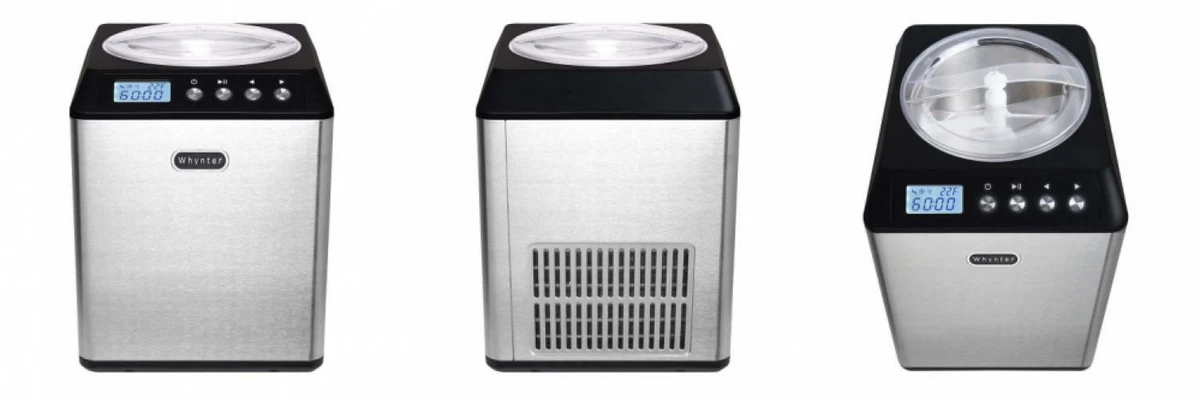 Whynter 2.1 quart upright ice cream maker with stainless steel bowl store