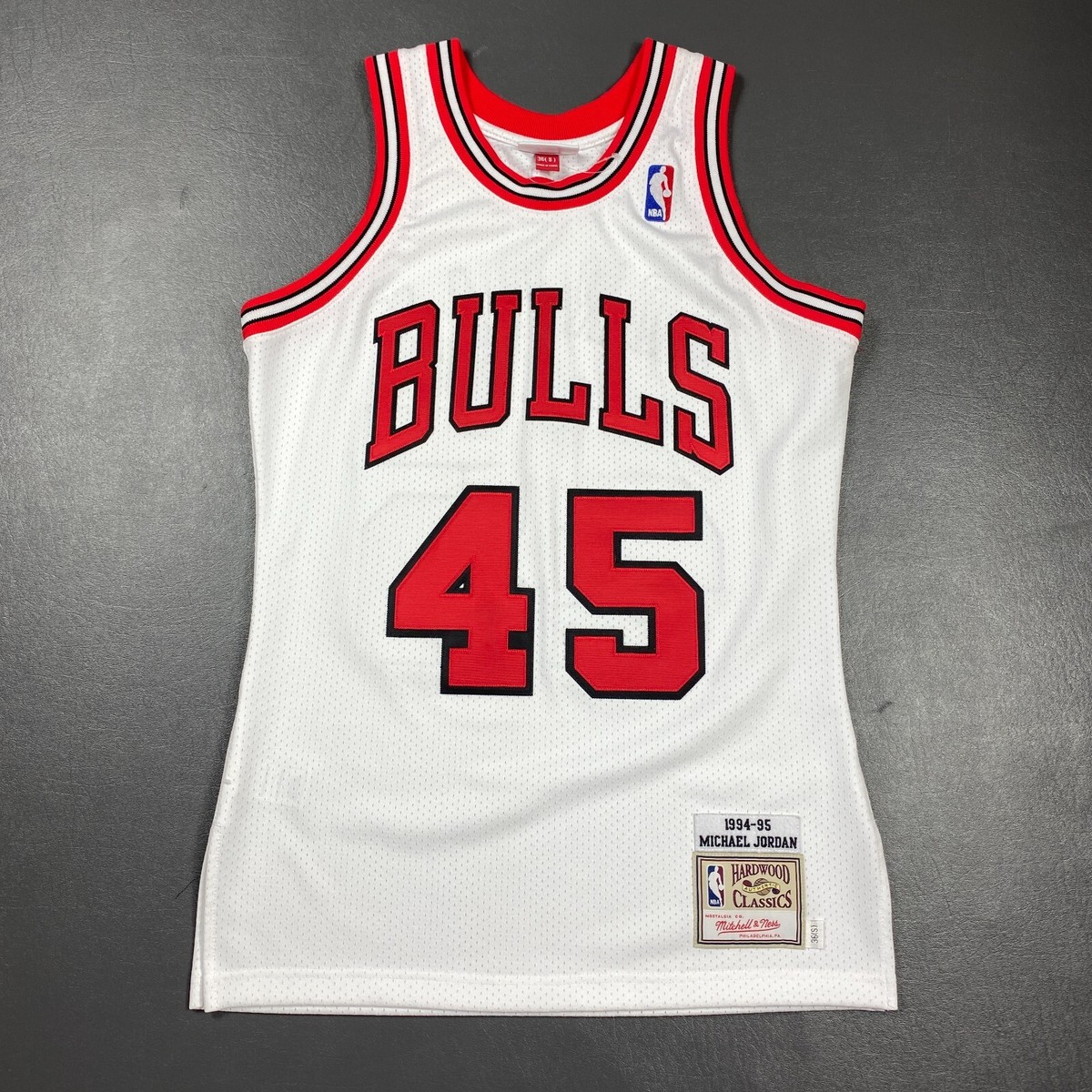 100% Authentic Michael Jordan Mitchell Ness 94 95 #45 Bulls Jersey  