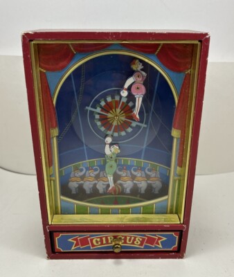 1980 OTAGIRI TRINKET STORE CLOWN MUSIC BOX AUTOMATED Trapeze 1980 OTAGIRI TRINKET STORE CLOWN MUSIC BOX AUTOMATED Trapeze