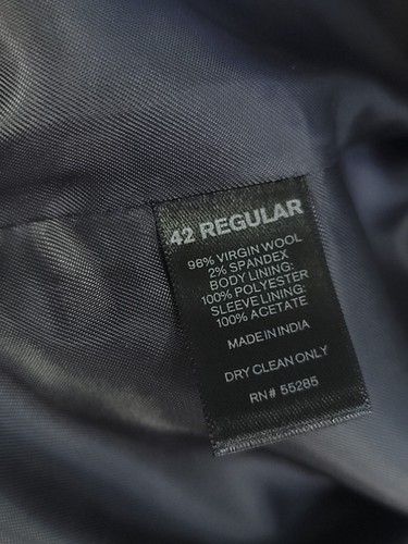 Traje Express Hombre Chaqueta 42R Gris Fotógrafo Ajustado Mezcla Lana Pantalones 34x32 - Imagen 10 de 24