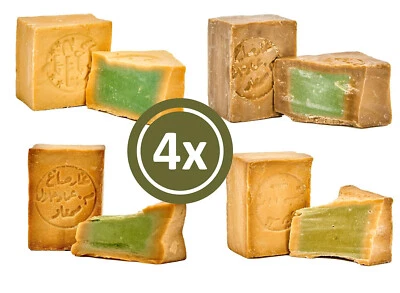 CARENESSE Paket 4 x Aleppo-Seife à 200g. #Alepposeife 95% 85% 80% 60%