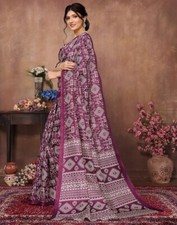 Printed Daily Wear Art Silk Saree Purple