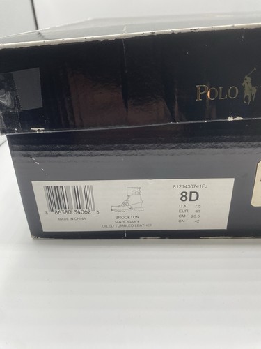 NWT Polo Ralph Lauren Boots Men 8 D Brown Leather Buckle Logo Strap Brockton - Picture 15 of 15