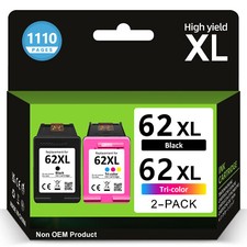 Black Tri-color Ink Cartridge For HP 62 62XL ENVY 5547 5646 5640 Officejet 5740