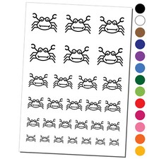 Silly Crab Temporary Tattoo Water Resistant Fake Body Art Set Collection