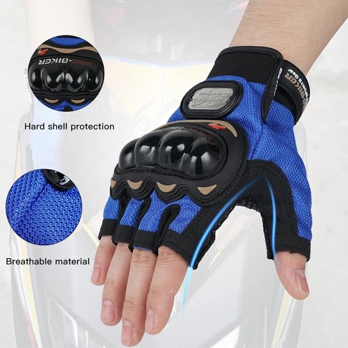 Non-slip Half Finger Gloves Hiking Climbing Biker Driving Work Short Fingerless - Picture 6 of 15