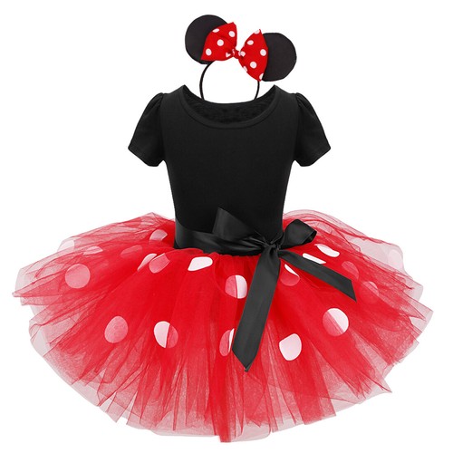 Kids Girls Baby Cartoon Mouse Cosplay Costume Fancy Dance Tutu Dress Up+Headband - Picture 22 of 32