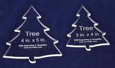 Pine Tree Quilting Templates - 2 Piece Set - 1/4" Clear Acrylic Sew/Applique