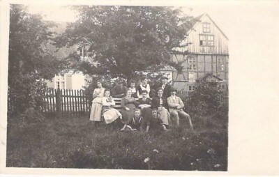 Location Unknown, Postcard Family Children in Front of House Private Photo Circa 1920