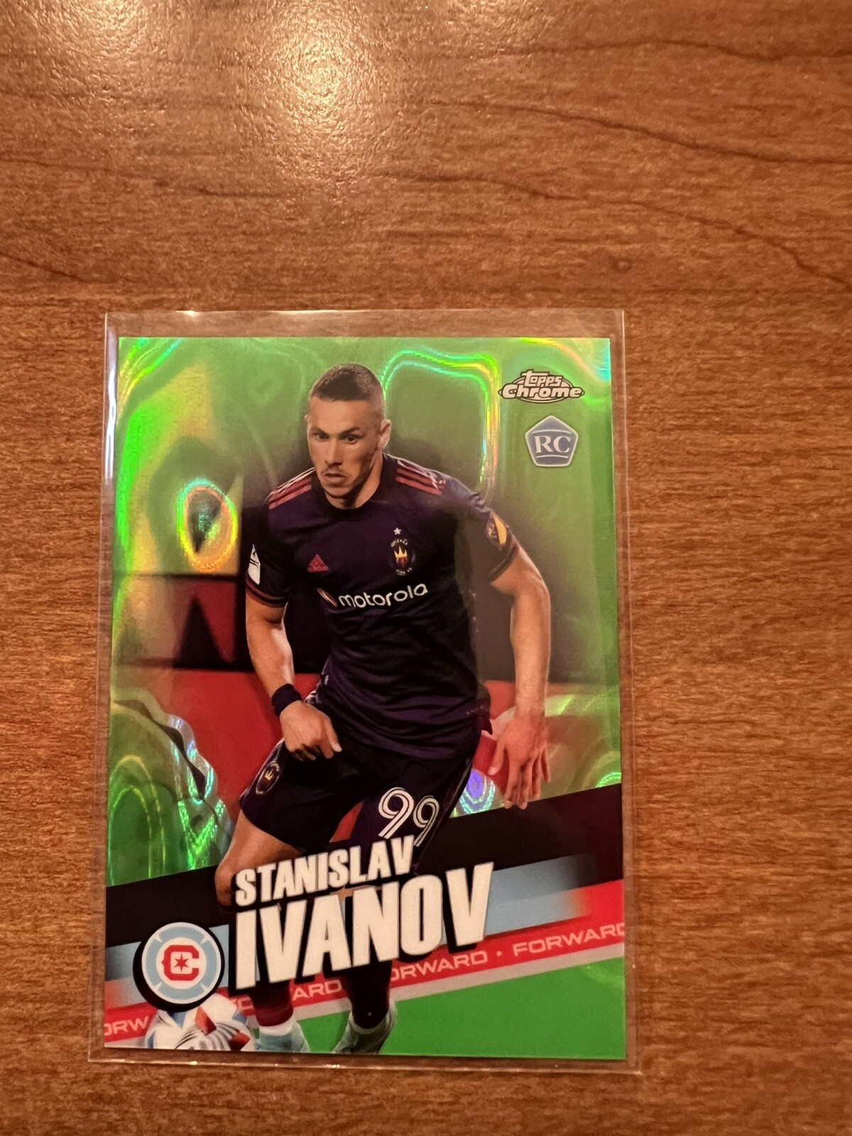 2022 Topps Chrome MLS Neon Green Lava 94/99 Stanislav Ivanov Rookie Refractor