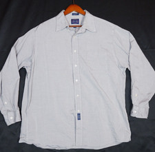 Allen Solly Mens 17.5-35 Blue Pinpoint Oxford Button Down Shirt Cotton USA Made