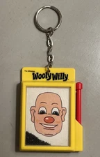 Vintage Wooly Willy Magnetic Toy Keychain 1996 Basic Fun Inc. Collectible Yellow
