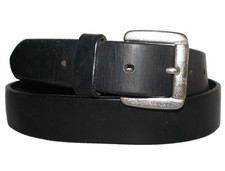 Vintage UTILITY Black Leather Classic Belt 36 - 40" / XL / Made in USA