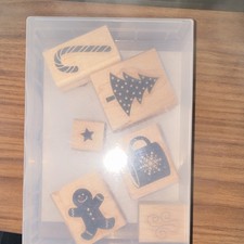 Stampin' Up! Holiday Collection Wood Mounted Rubber Stamp Set Christmas