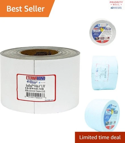 50 m White Roof Repair Tape 10 cm Waterproof UV Resistant MicroSealant for Metal