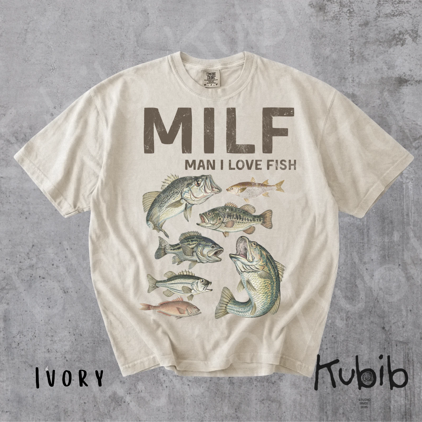 MILF Fish Shirt Funny Fishing Shirts Vintage 90s Fish Tee Y2K Meme Weirdcore Tee