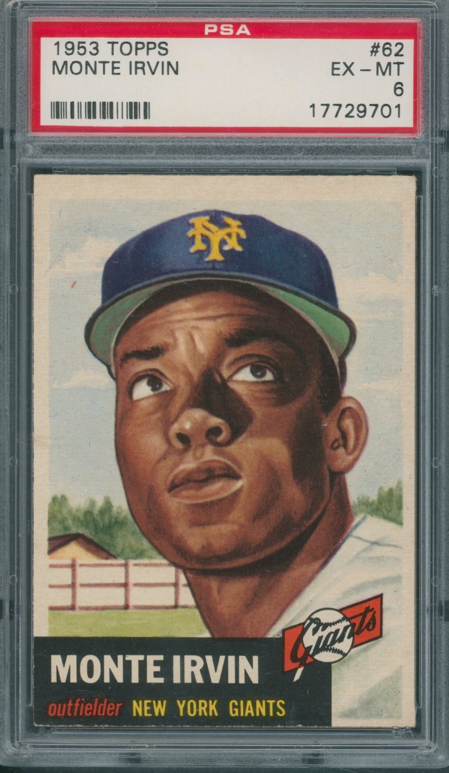 1953 Topps #62 Monte Irvin PSA EX-MT 6 *9701