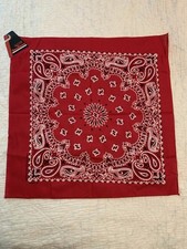 Vintage Hav A Hank Bandanna Red Paisley Print, New With Tags 