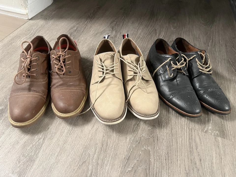 3 pares de zapatos de vestir para hombre talla 10,5 ¡apenas usados! Foto 3 de 4