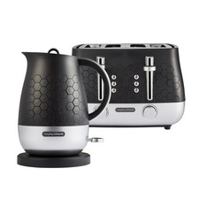 Morphy Richards Cassini Jug Kettle & 4 Slice Toaster Set in Moonless Night - NEW